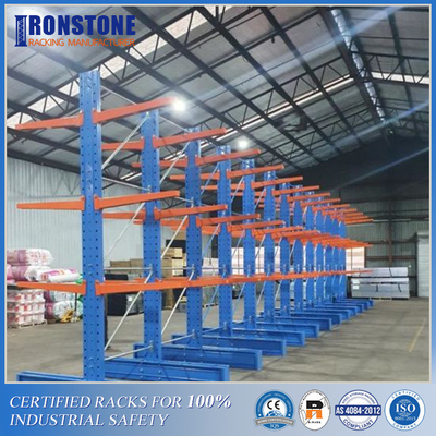 Estantes de armazém cantilever para serviço pesado de braço duplo lateral para armazenamento de materiais volumosos