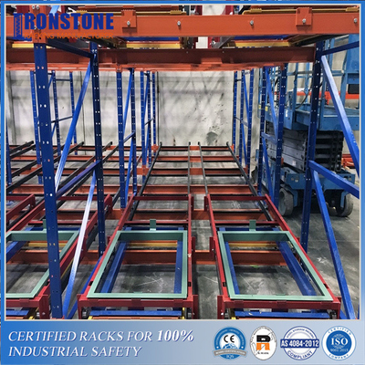 O armazém empurra para trás o sistema do racking da pálete para o armazenamento flexível