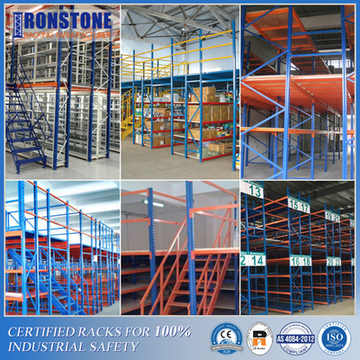 Sistema de armazenagem industrial de mezzanine de vários níveis